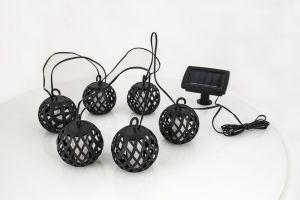 Solární světelný LED řetěz, 6 luceren, teplá bílá SL-1013 Garden King