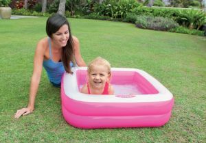 57100 Dětský bazén Play Box 85 x 85 x 23 cm růžová Intex