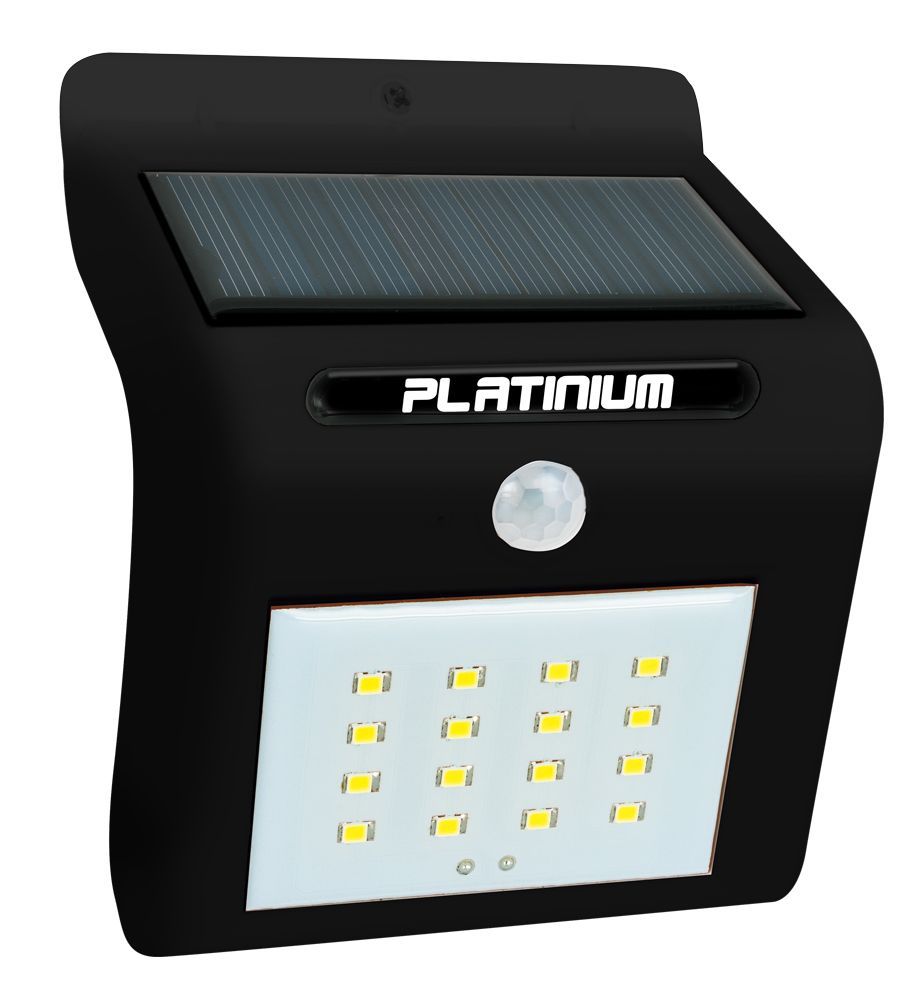 Nástěnné solární LED světlo s detektorem pohybu černá - černá Platinium