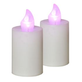 Elektrická svíčka s plamenem 2 ks bílá | bílá