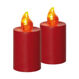 Elektrická svíčka s plamenem 2 ks - červená HomeLife