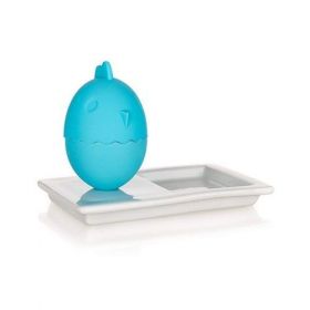 Silikonový kalíšek na vajíčka s talířkem 13,8x8,8cm COLOR PLUS BLUE