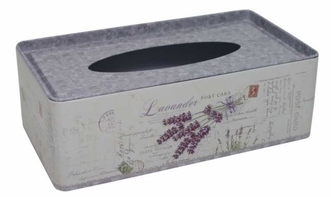 Plechová krabička na kapesníčky Levandule Goba