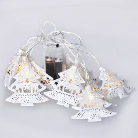 Solight LED řetěz vánoční stromky, kovové, bílé, 10LED, 1m, 2x AA, IP20