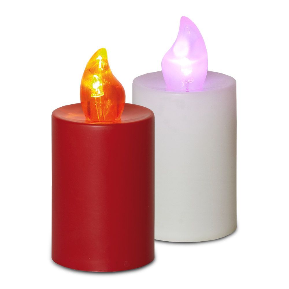 HomeLife Elektrická svíčka s plamenem 2 ks bílá